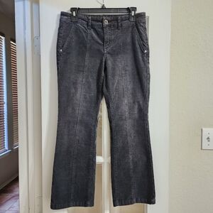 Pilcro STET Corduroy Cropped Flare Pants Gray Mid Rise 27